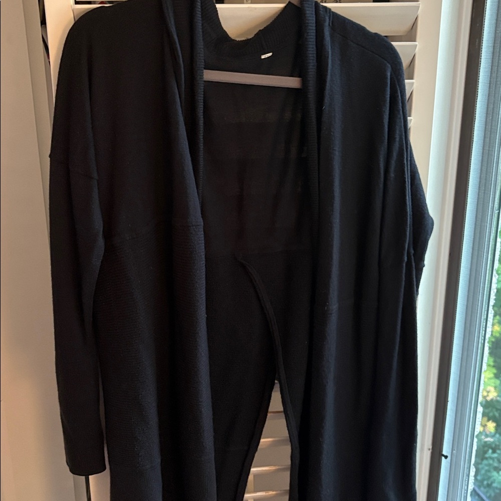 Lululemon Black Open Front back split Cardigan